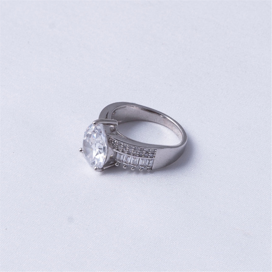 Pear Cut Solitaire 925 Silver Ring - Image 4