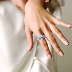 Alternative view of Pear Cut Solitaire 925 Silver Ring