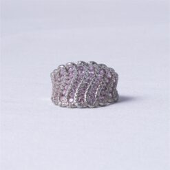 Pink Wave Silver Statement Ring