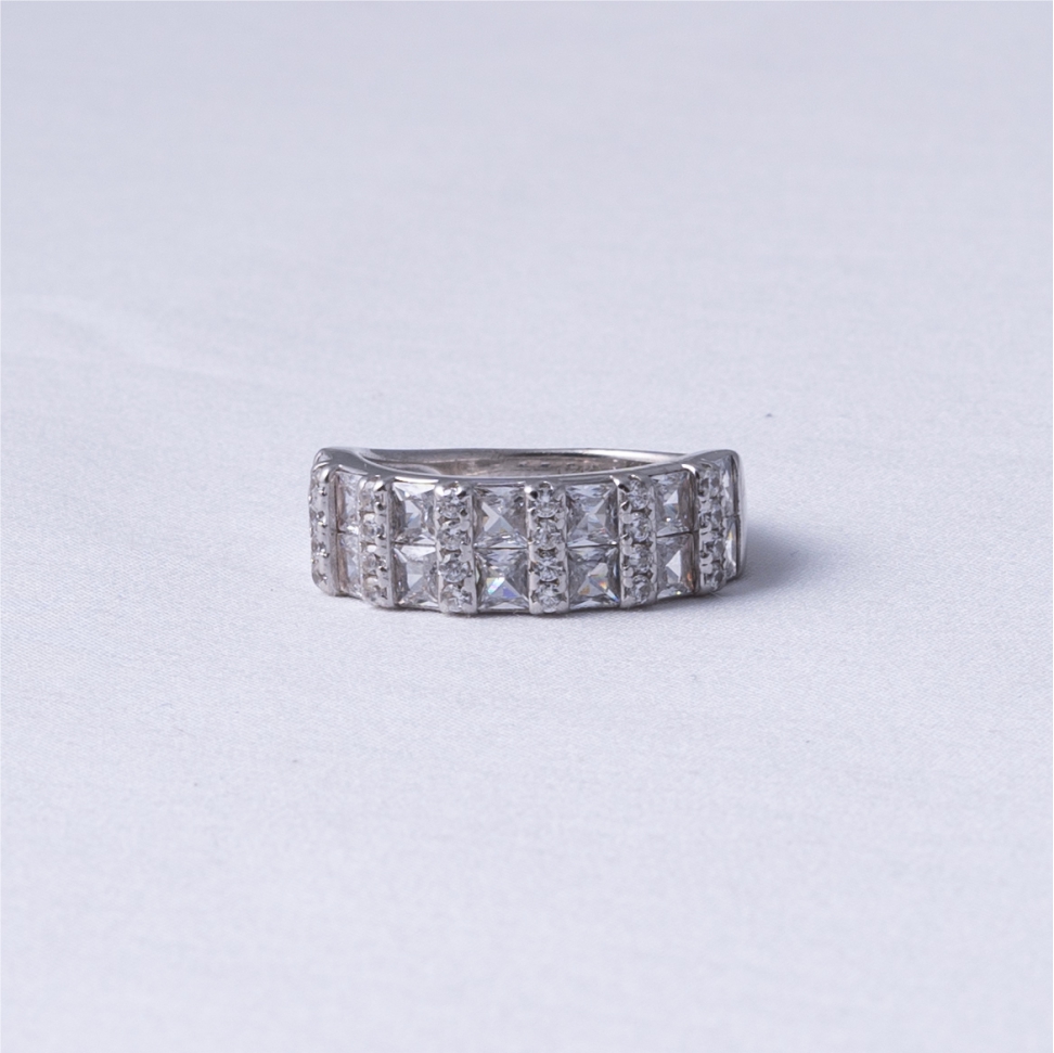 Princess Cut Diamond 925 Silver Ring