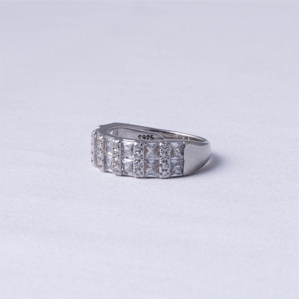 Princess Cut Diamond 925 Silver Ring - Image 4