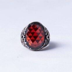 Red Stone Vintage 925 Silver Ring