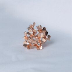 Rose Gold Floral Bloom Statement Ring