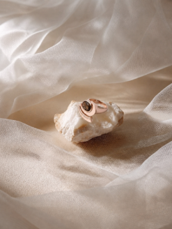 Alternative view of Rose Gold Smoky Quartz 925 Silver Ring