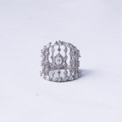 Royal Lattice Silver Statement Ring