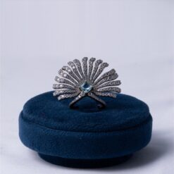 Sky Blue Floral 925 Silver Ring