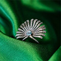 Alternative view of Sky Blue Floral 925 Silver Ring