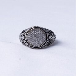 Vintage Pave Silver Signet Ring
