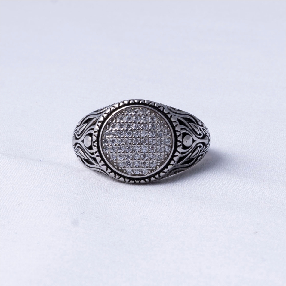 Vintage Pave Silver Signet Ring