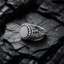 Alternative view of Vintage Pave Silver Signet Ring