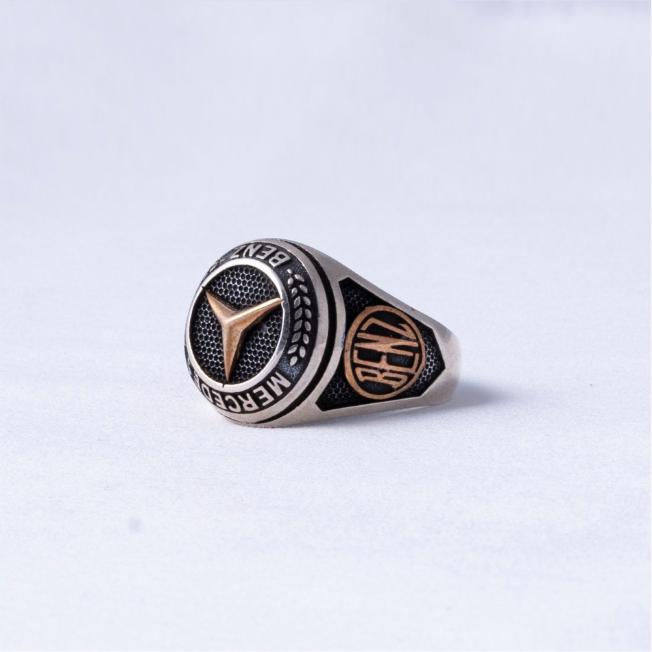 Vintage Star Emblem 925 Silver Ring - Image 2