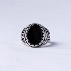 Black single stone designer ring
