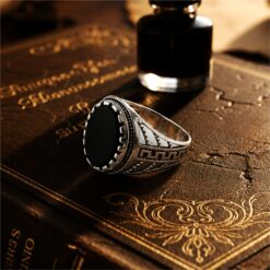 Alternative view of Black single stone designer ring