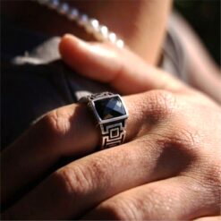 Alternative view of Black stone turkish ring
