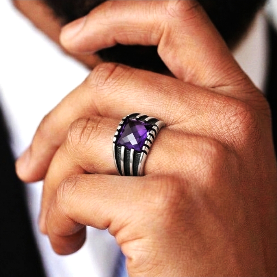 Blue American Cut Stone Designer ring - Image 2