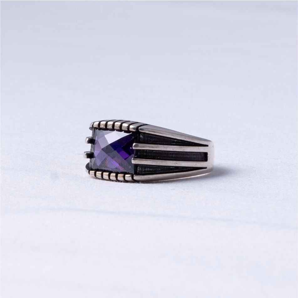 Blue American Cut Stone Designer ring - Image 3
