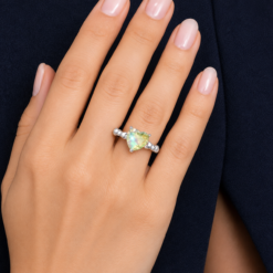 Alternative view of 925 Silver Rainbow Heart Cut Solitaire Ring