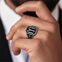 Alternative view of Kayi Symbol Oxidised 925 Silver Ring
