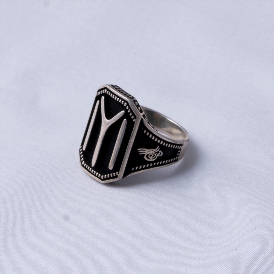 Kayi Symbol Oxidised 925 Silver Ring - Image 4