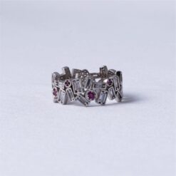 Ruby Diamond Style 925 Silver Ring