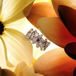 Alternative view of Ruby Diamond Style 925 Silver Ring