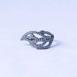 Leaf Design Diamond Style 925 Silver Ring