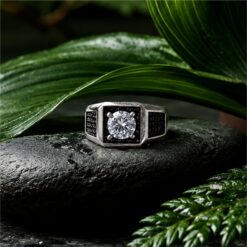 Alternative view of Black Diamond Style 925 Silver Ring