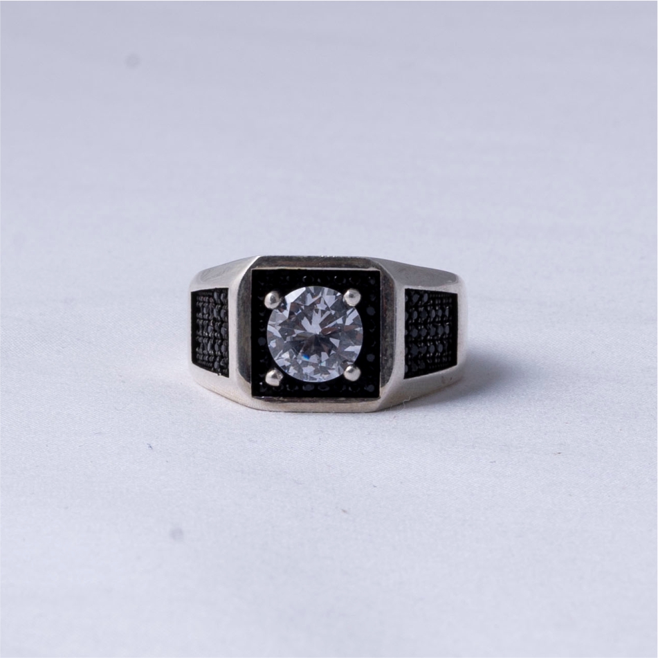 Black Diamond Style 925 Silver Ring