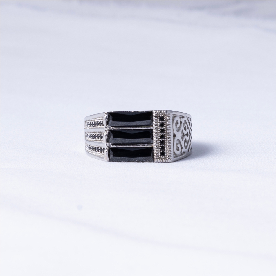 Black Stone Daily Wear 925 Silver Ring