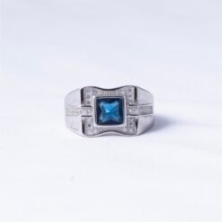 Blue Stone Diamond Style 925 Silver Ring