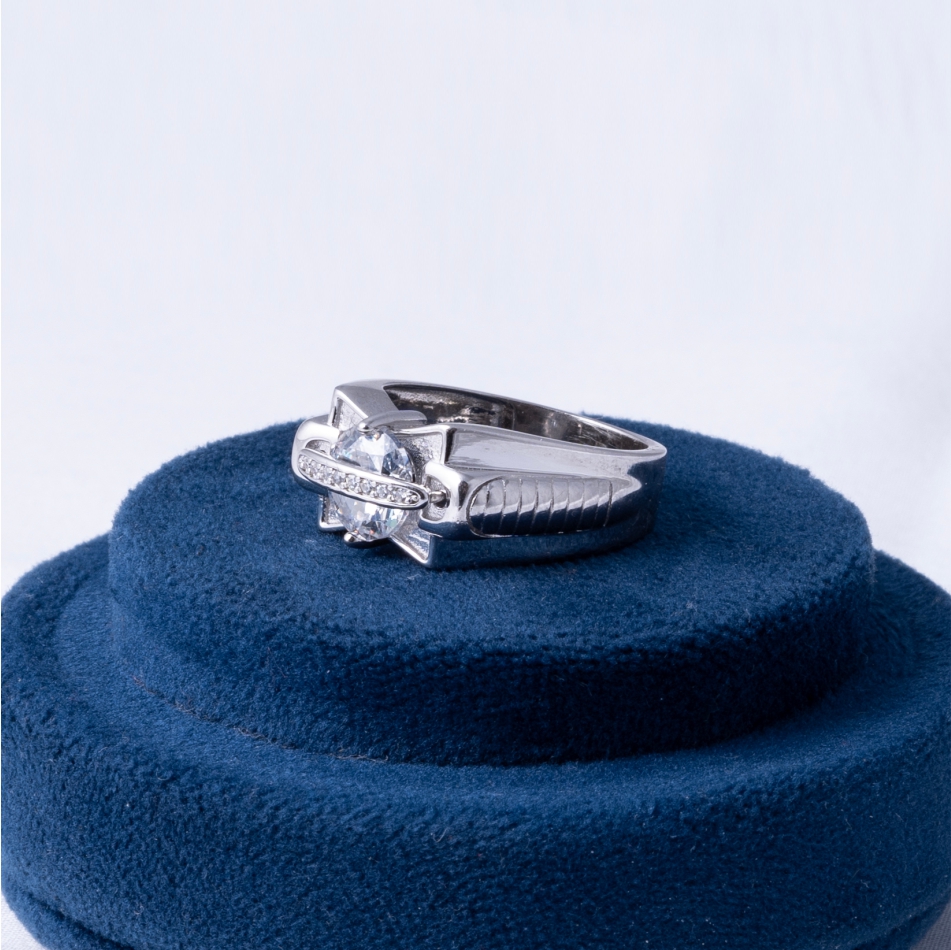 Solitaire Diamond Style 925 Silver Ring - Image 3