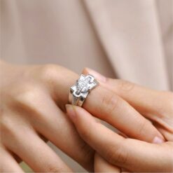 Alternative view of Solitaire Diamond Style 925 Silver Ring
