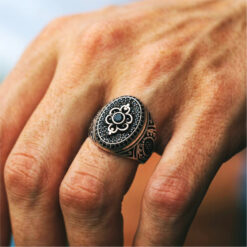 Alternative view of Black Stone Turkish 925 Silver Ring