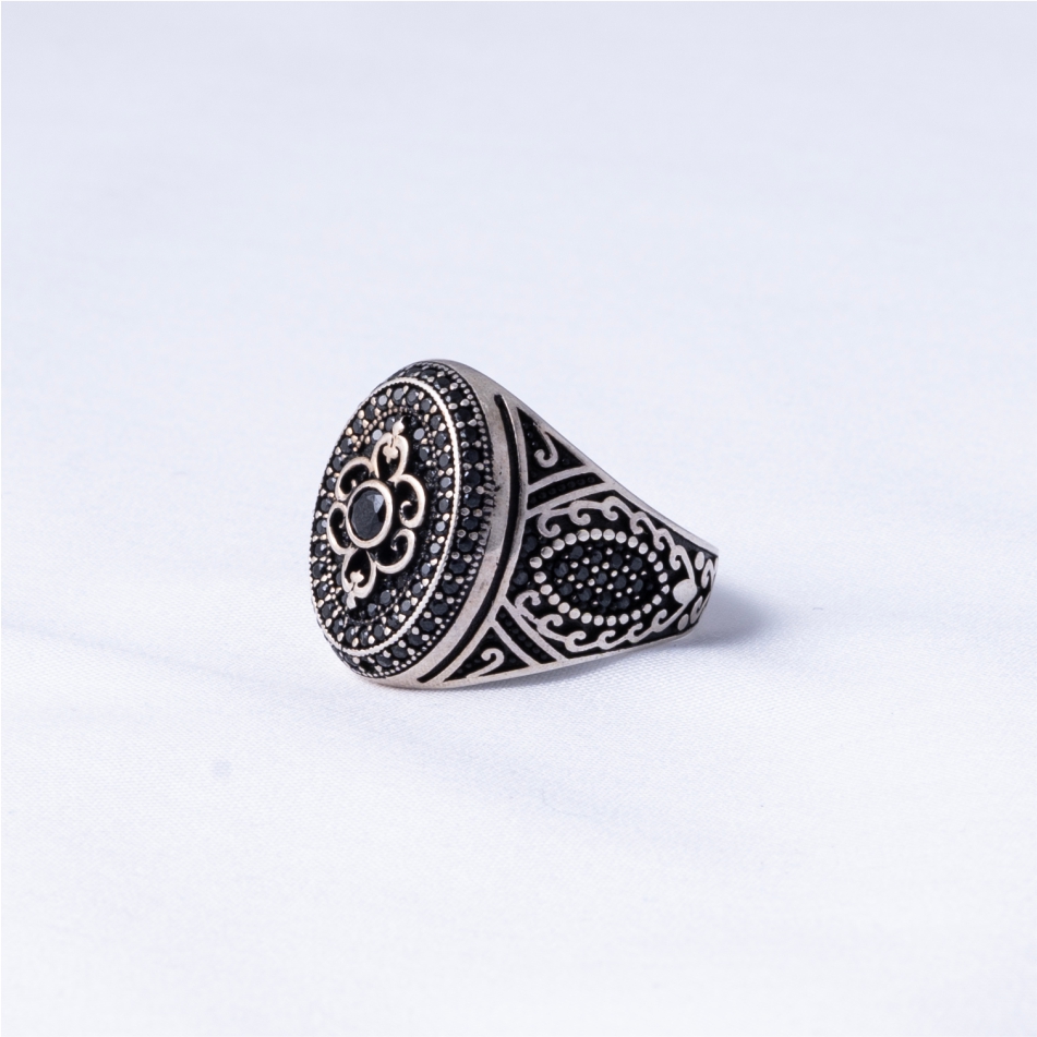 Black Stone Turkish 925 Silver Ring - Image 3