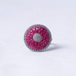 Pink CZ Diamond Style 925 Silver Ring
