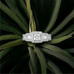 Alternative view of Princess Cut Diamond Style 925 Silver Ring
