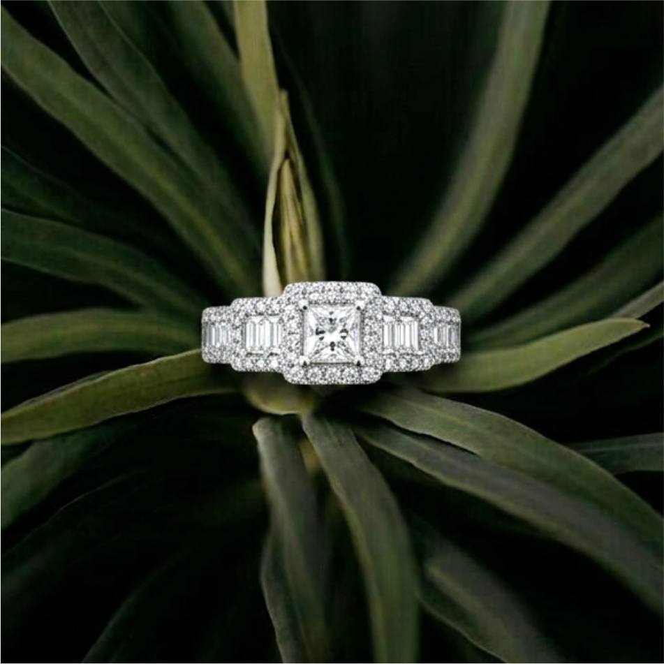 Princess Cut Diamond Style 925 Silver Ring - Image 2