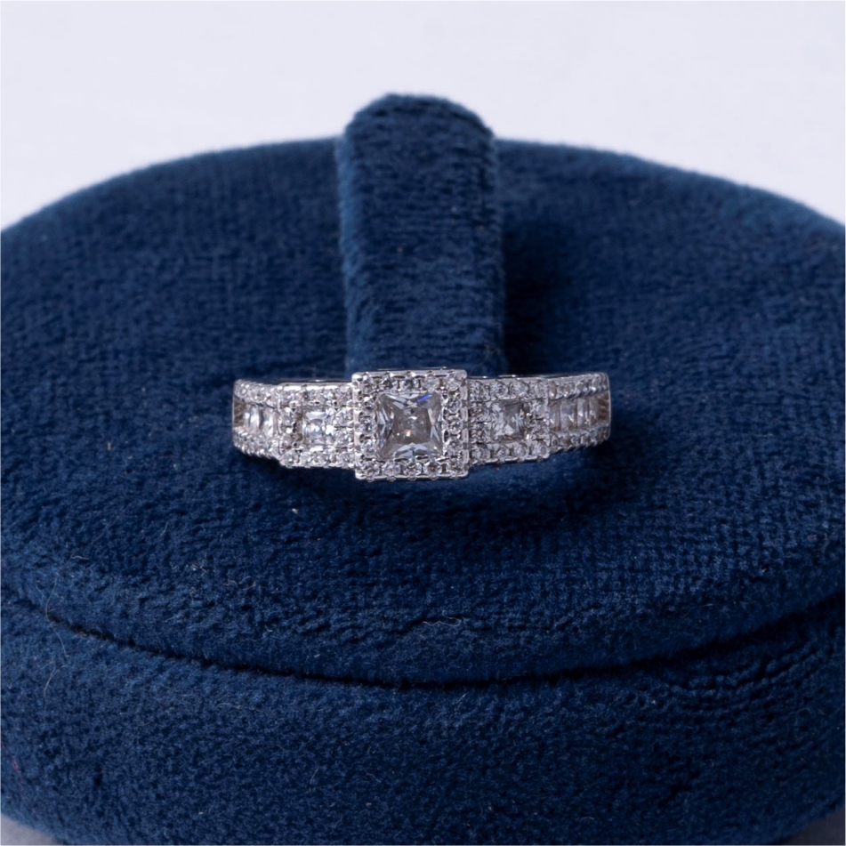 Princess Cut Diamond Style 925 Silver Ring