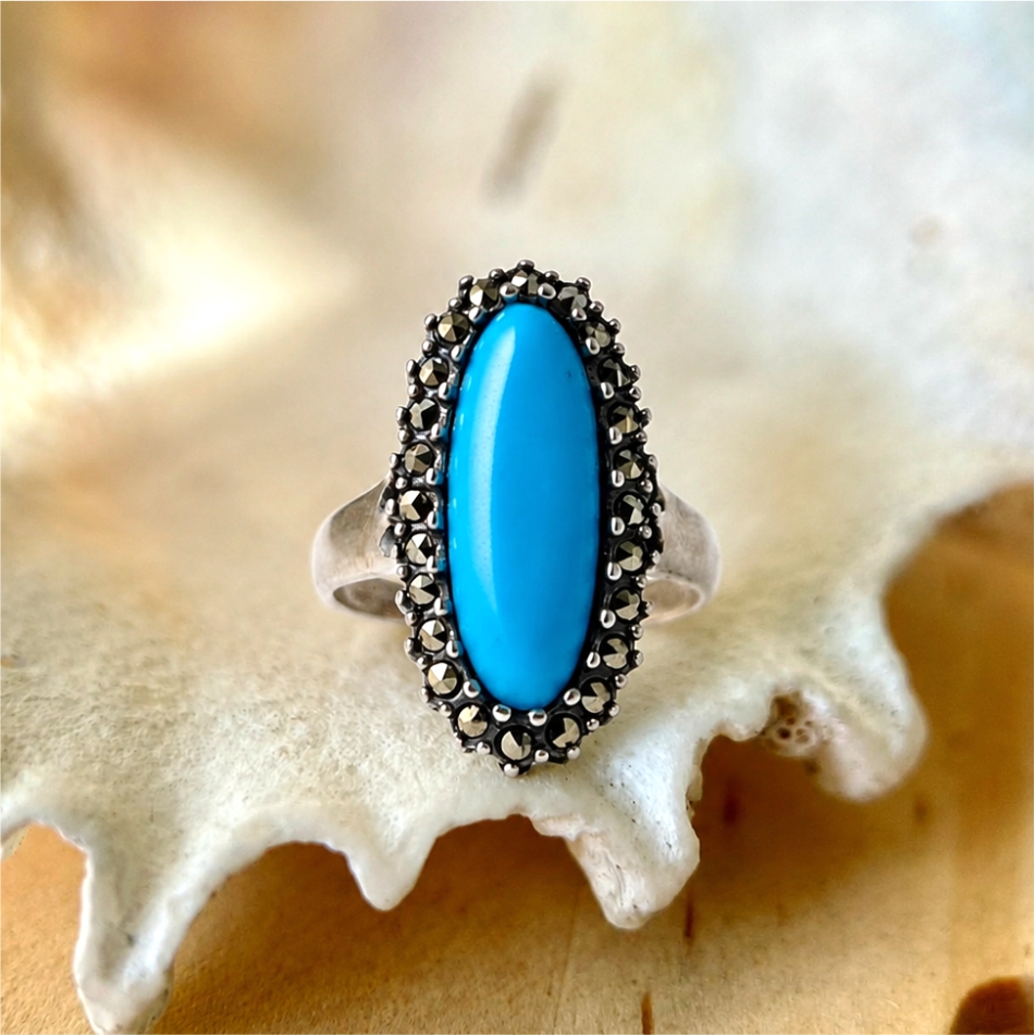 Natural Firoza Stone 925 Silver Ring - Image 2