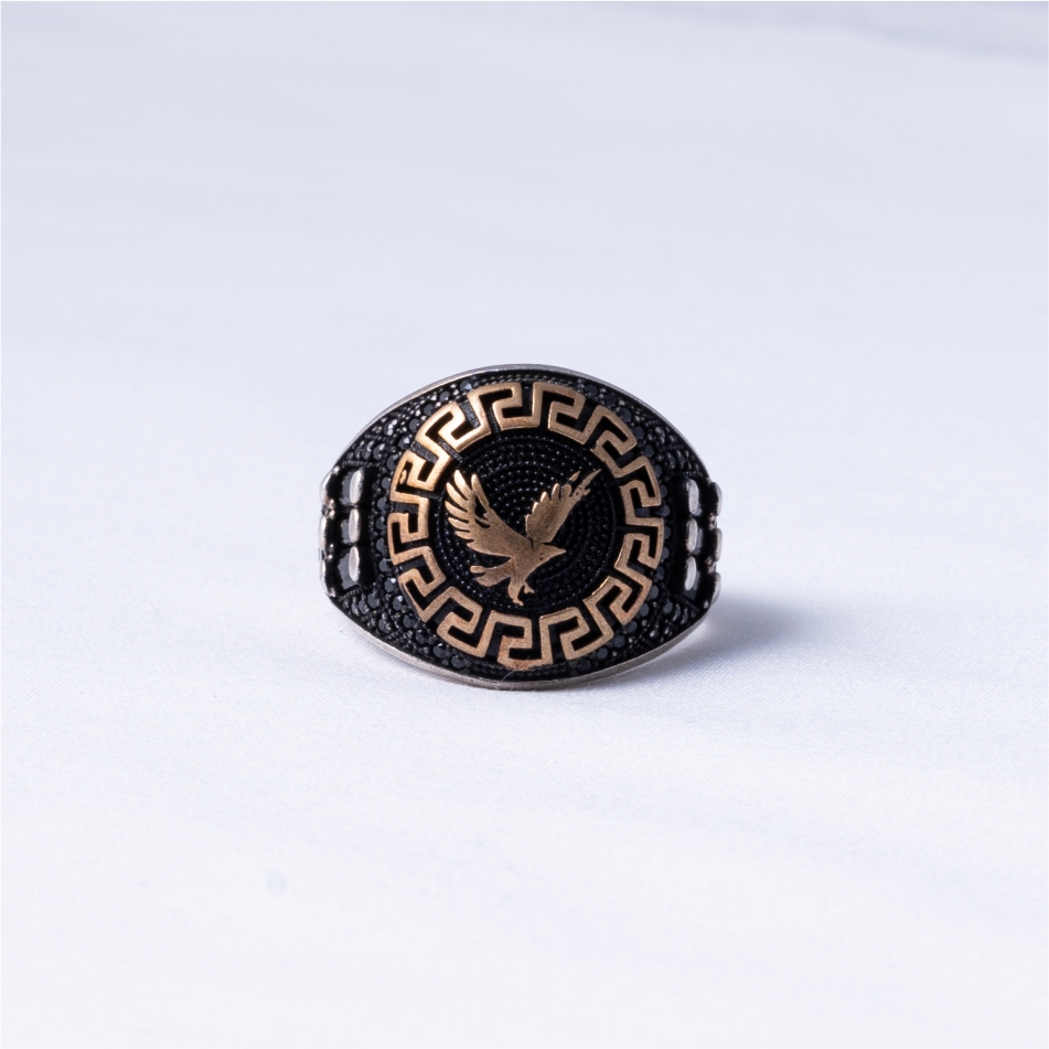 Eagle Design Oxidised 925 Silver Ring
