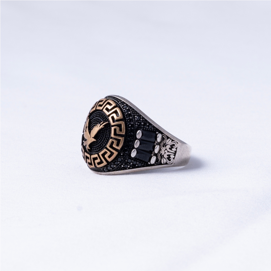 Eagle Design Oxidised 925 Silver Ring - Image 3