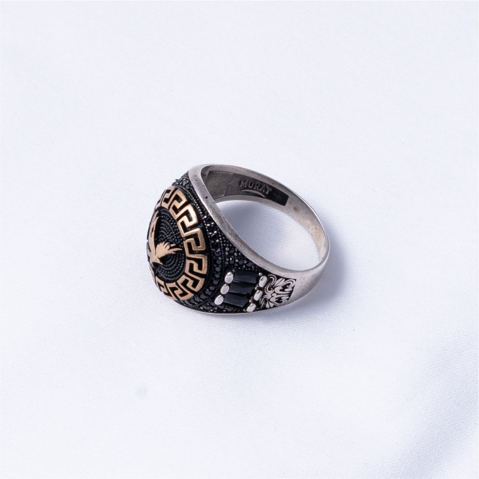 Eagle Design Oxidised 925 Silver Ring - Image 4