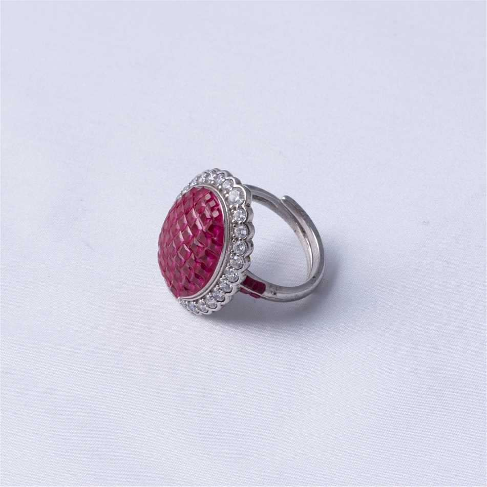 Pink CZ Premium 925 Silver Ring - Image 4