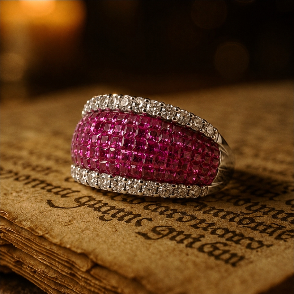 Pink Forever CZ 925 Silver Ring - Image 2