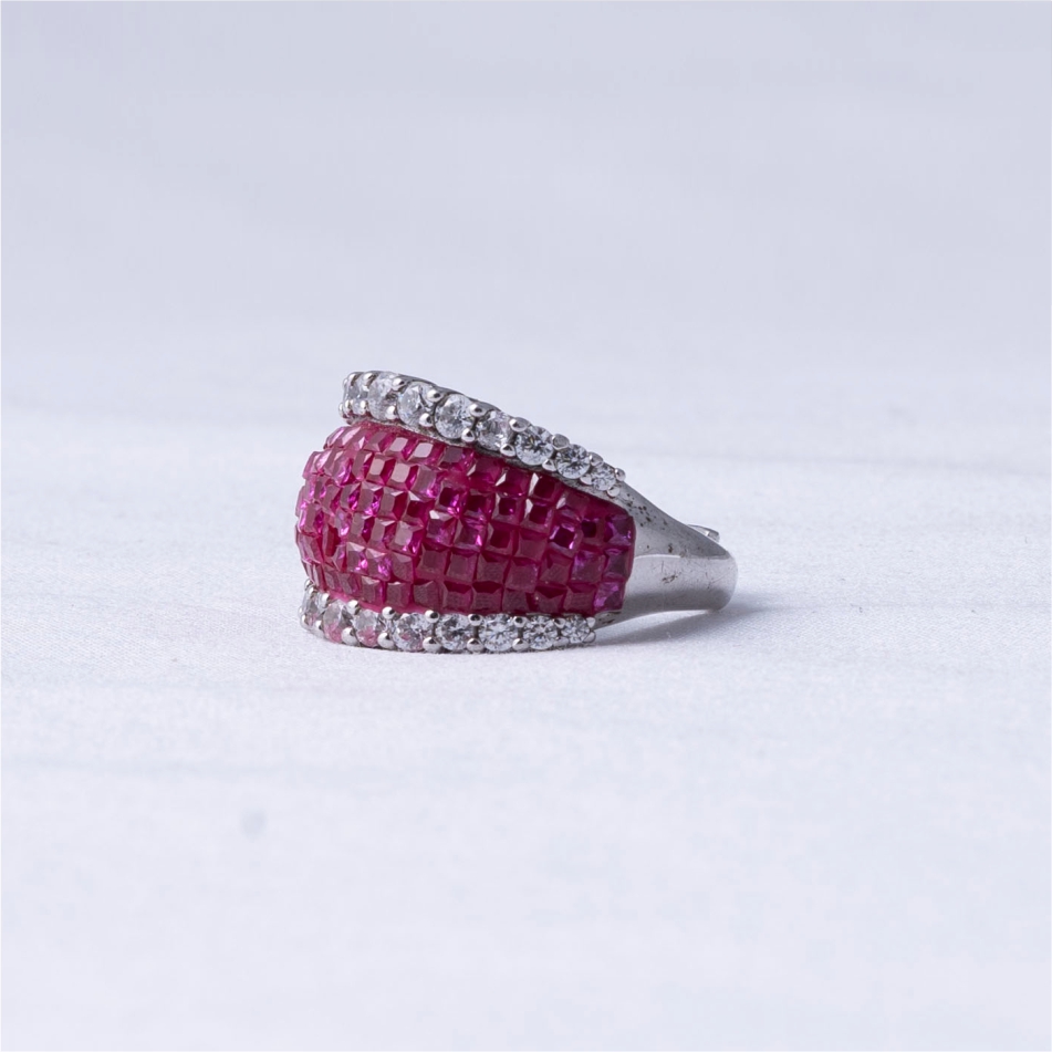 Pink Forever CZ 925 Silver Ring - Image 3