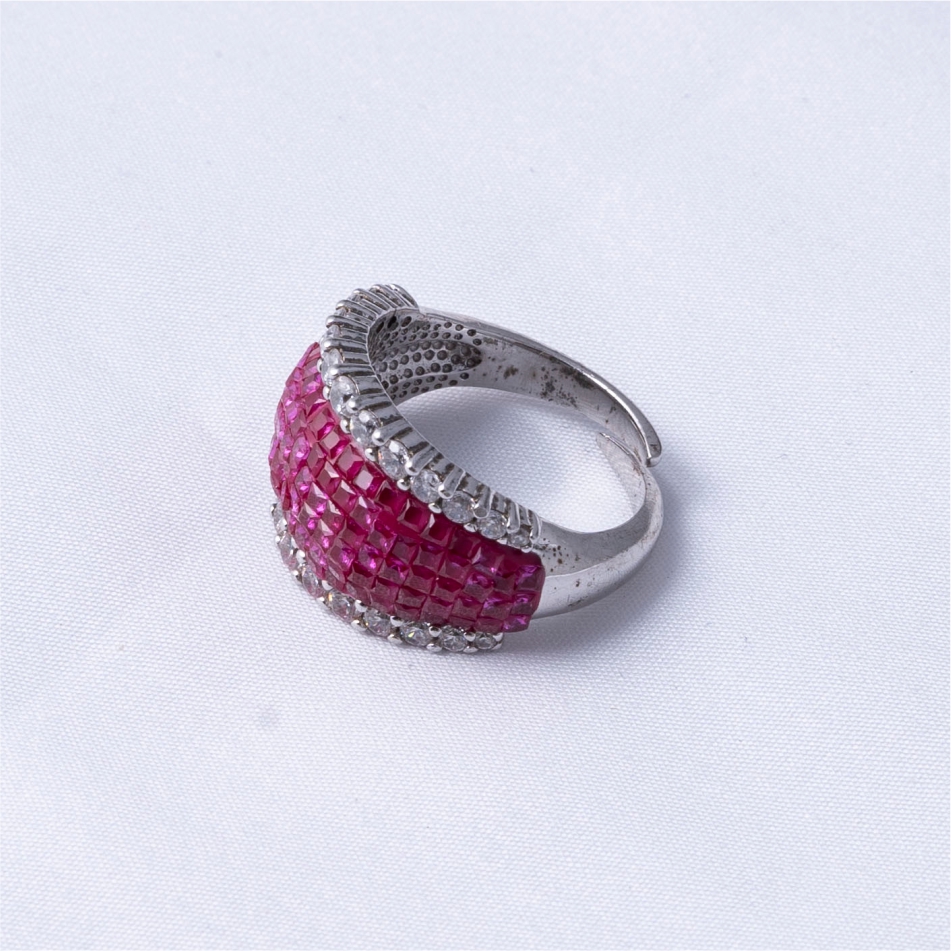Pink Forever CZ 925 Silver Ring - Image 4
