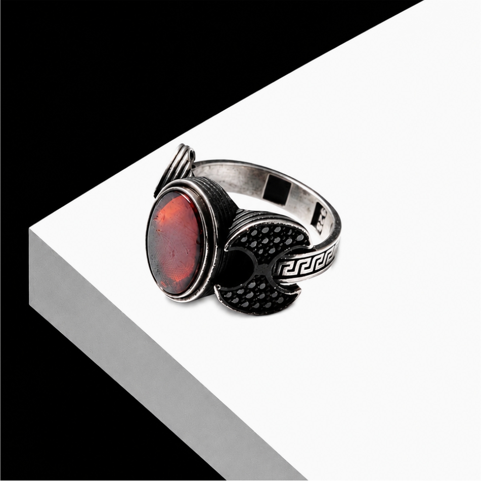 Premium Aqiq Turkish 925 Silver Ring - Image 2