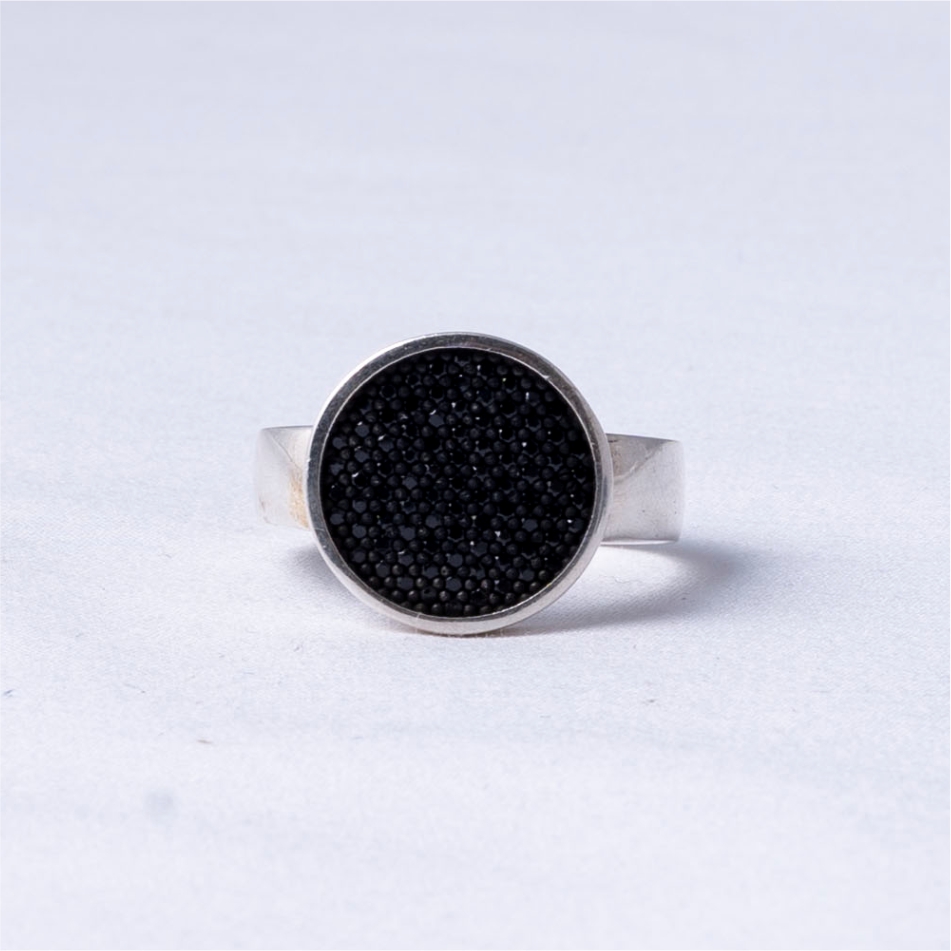 Black CZ Stone 925 Silver Ring