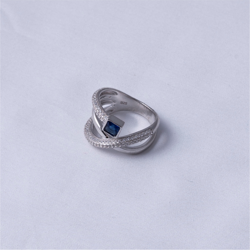 Blue Stone Designer 925 Silver Ring - Image 3