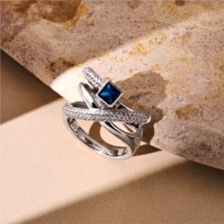 Alternative view of Blue Stone Designer 925 Silver Ring